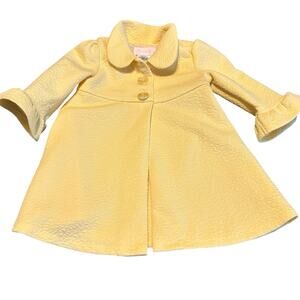 Bonnie Baby Yellow Textured Dress Coat Jacket 12M Peter Pan Collar Easter